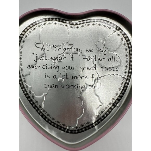 Brighton Heart Shaped Empty Tin Blue Rose Butterfly Flowers Trinket Box Keepsake - Picture 5 of 11